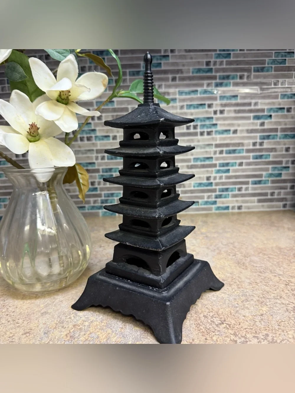 Mid-century rare Toyo pagoda candle holder